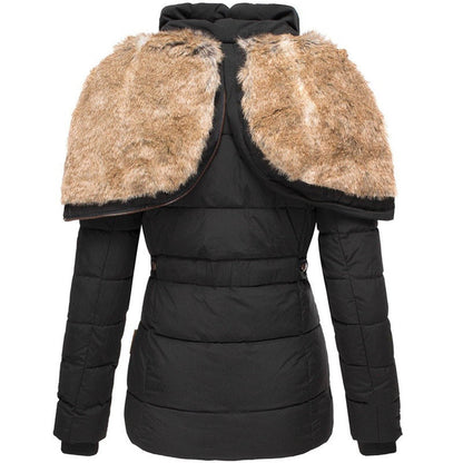 Damen Winter Steppjacke Mit Abnehmbarer Kapuze Und Schmaler Passform