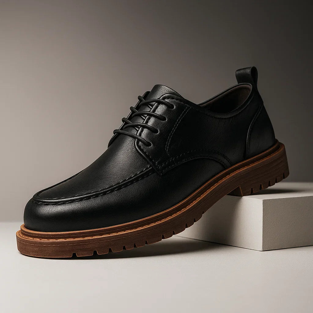 Men's Derby Lace-Up Shoes Faux Leather Padded Insole