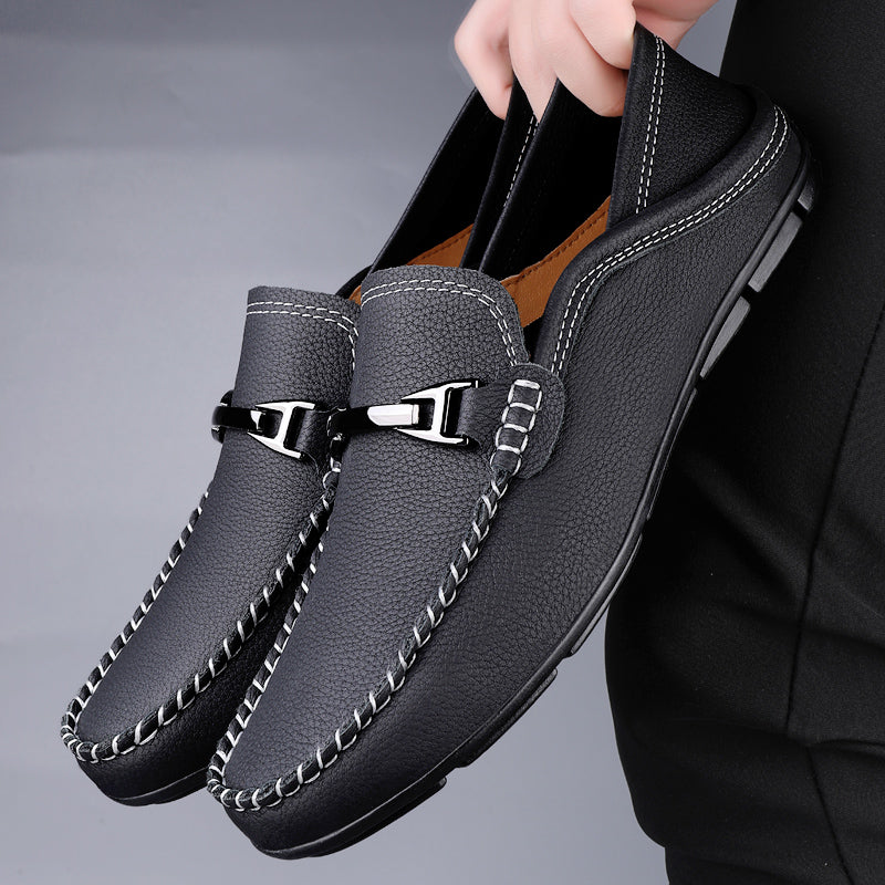 Herren-Loafer mit Metallic-Bit-Akzent und Gummiaußensohle