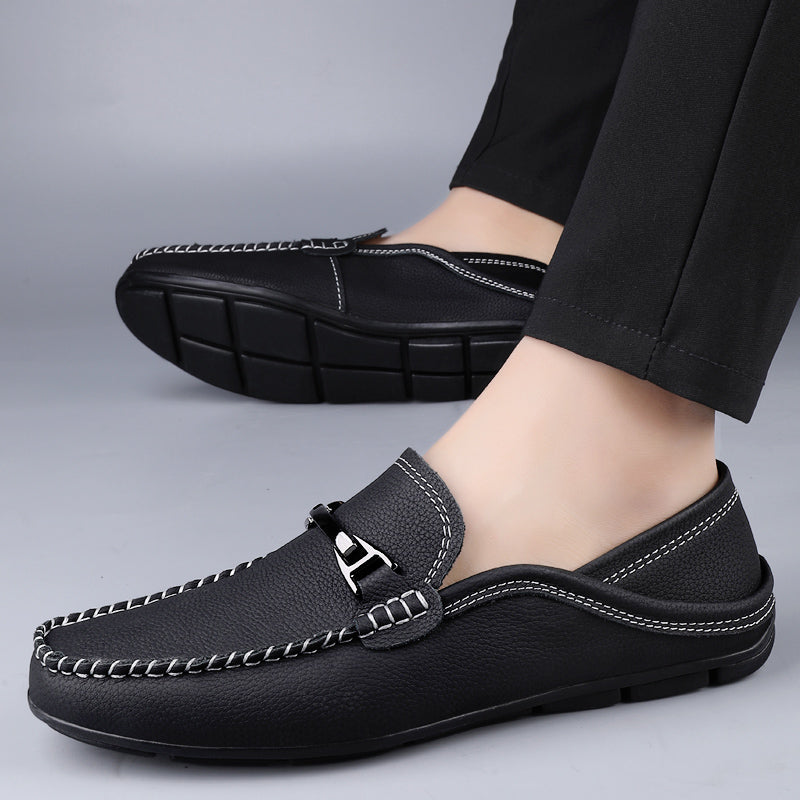 Herren-Loafer mit Metallic-Bit-Akzent und Gummiaußensohle