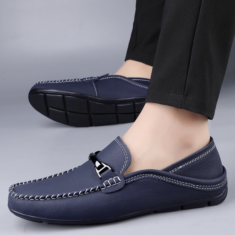 Herren-Loafer mit Metallic-Bit-Akzent und Gummiaußensohle