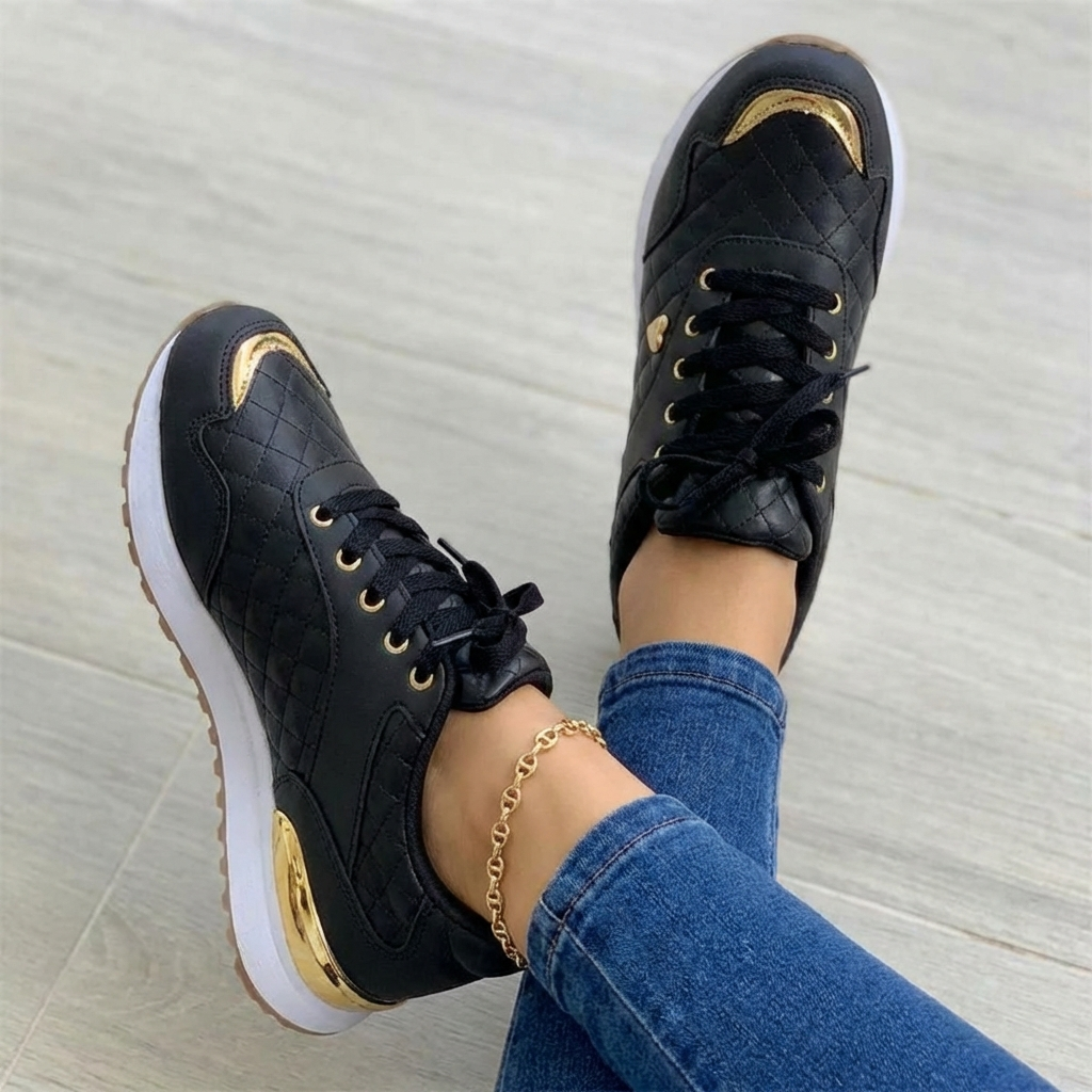 Damen-Sneaker, Leicht, Atmungsaktiv, Dicke Sohle, Passform