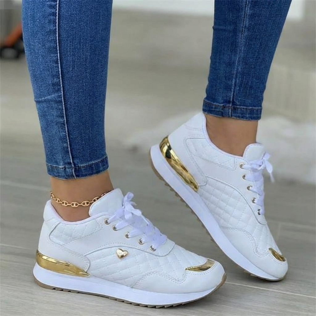 Damen-Sneaker, Leicht, Atmungsaktiv, Dicke Sohle, Passform