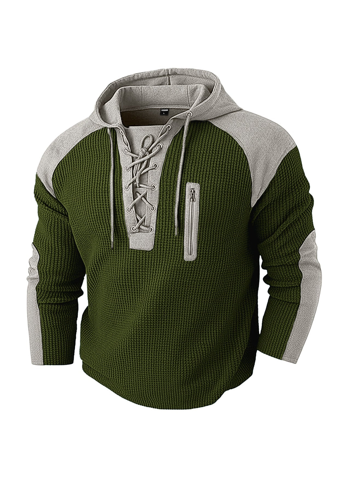 Nahaufnahme der Kontrastdetails am Herren Hoodie