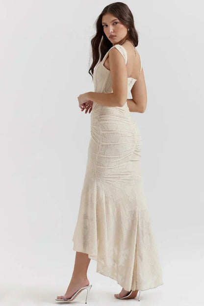 Damen Maxikleid mit Korsett – Schulterfreies Design Fishtail Silhouette