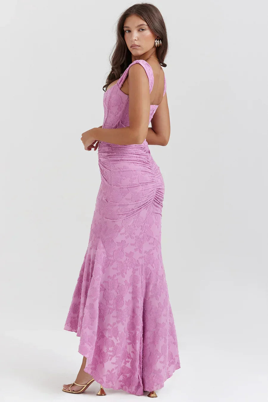 Damen Maxikleid mit Korsett – Schulterfreies Design Fishtail Silhouette