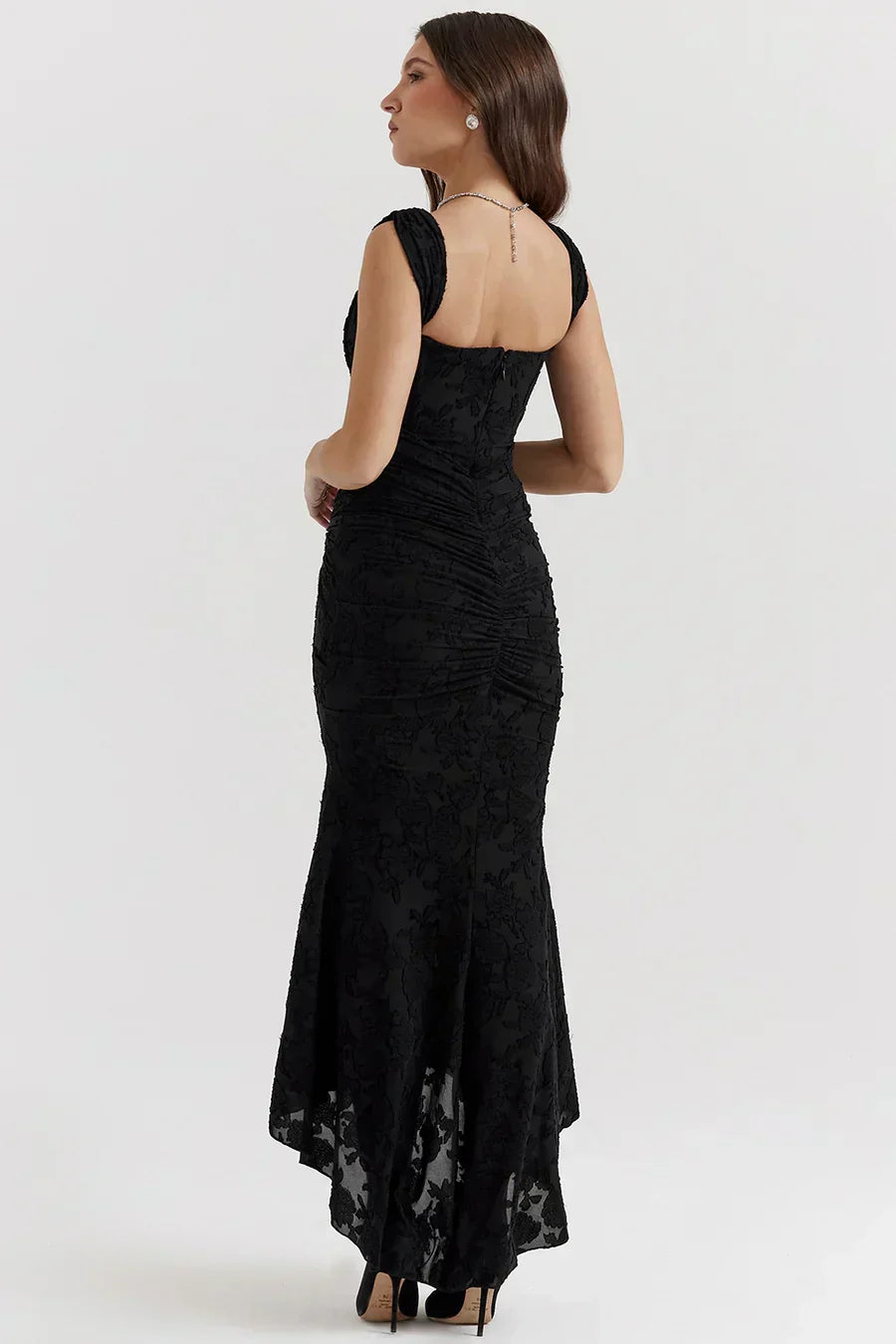 Damen Maxikleid mit Korsett – Schulterfreies Design Fishtail Silhouette