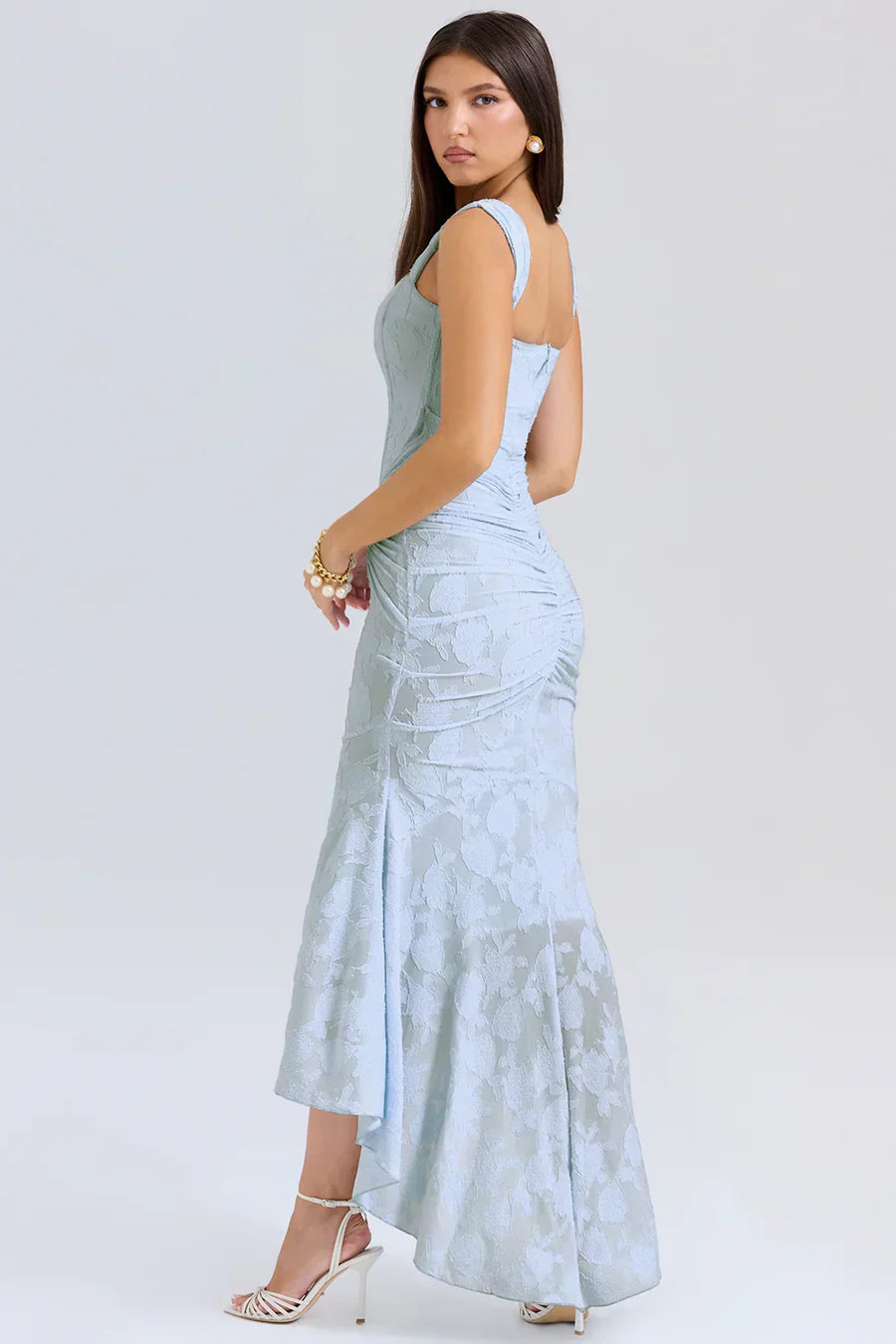 Damen Maxikleid mit Korsett – Schulterfreies Design Fishtail Silhouette