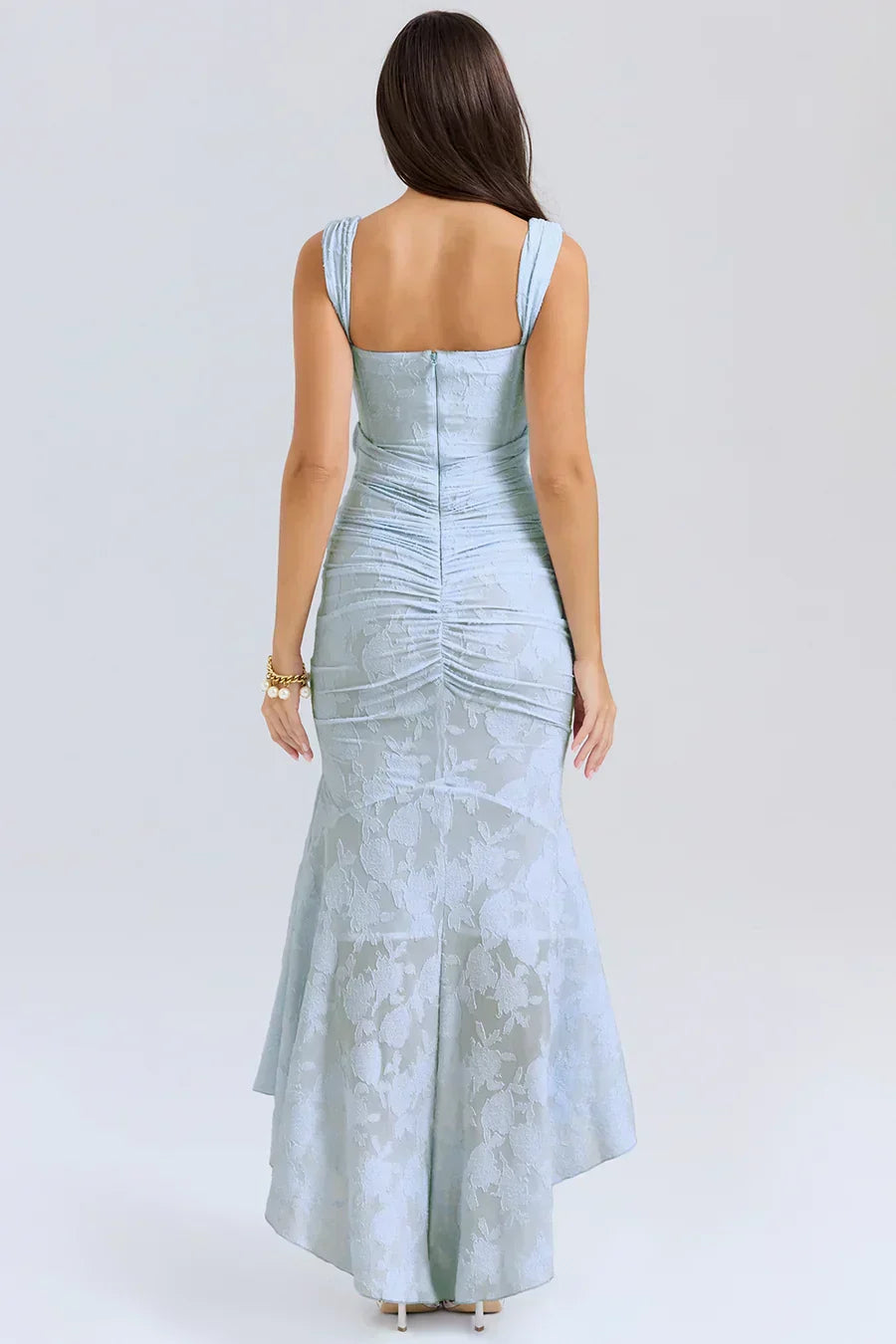 Damen Maxikleid mit Korsett – Schulterfreies Design Fishtail Silhouette