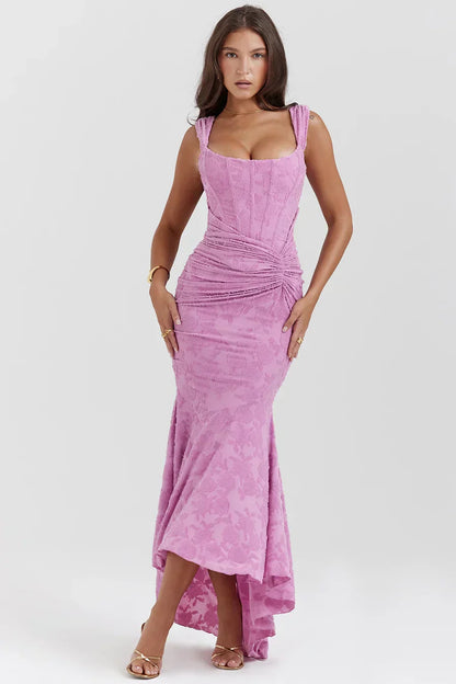 Damen Maxikleid mit Korsett – Schulterfreies Design Fishtail Silhouette