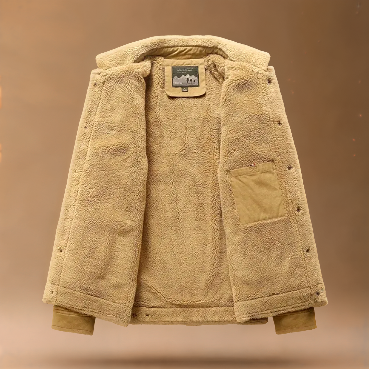 Herren-Winter-Truckerjacke mit Sherpa-Futter und Knopfbündchen