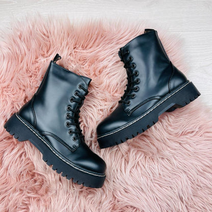 Damen-Winterstiefeletten Mit Reißverschluss Und Schnürung, 15 Cm Schaft
