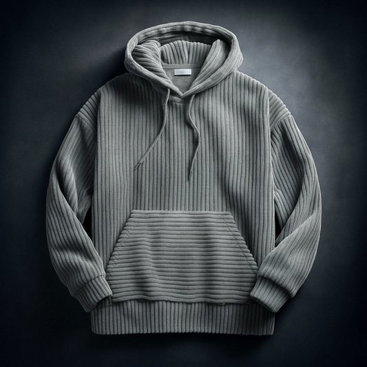 Herren-Hoodie mit strukturierter Oberfläche und lockerem Schnitt