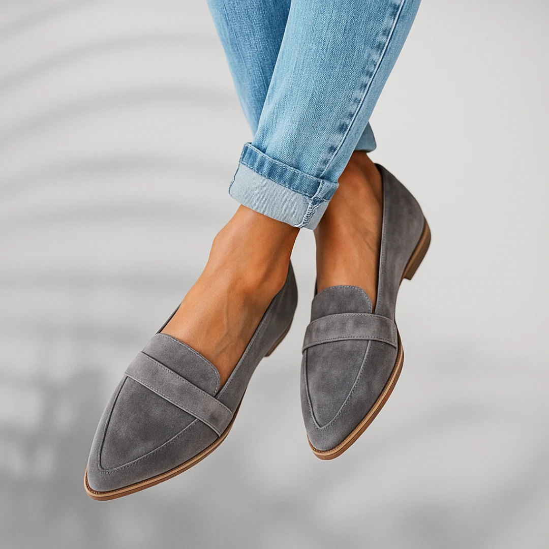 Damen Orthopädische Slip-On Mokassins mit Rutschfester Sohle