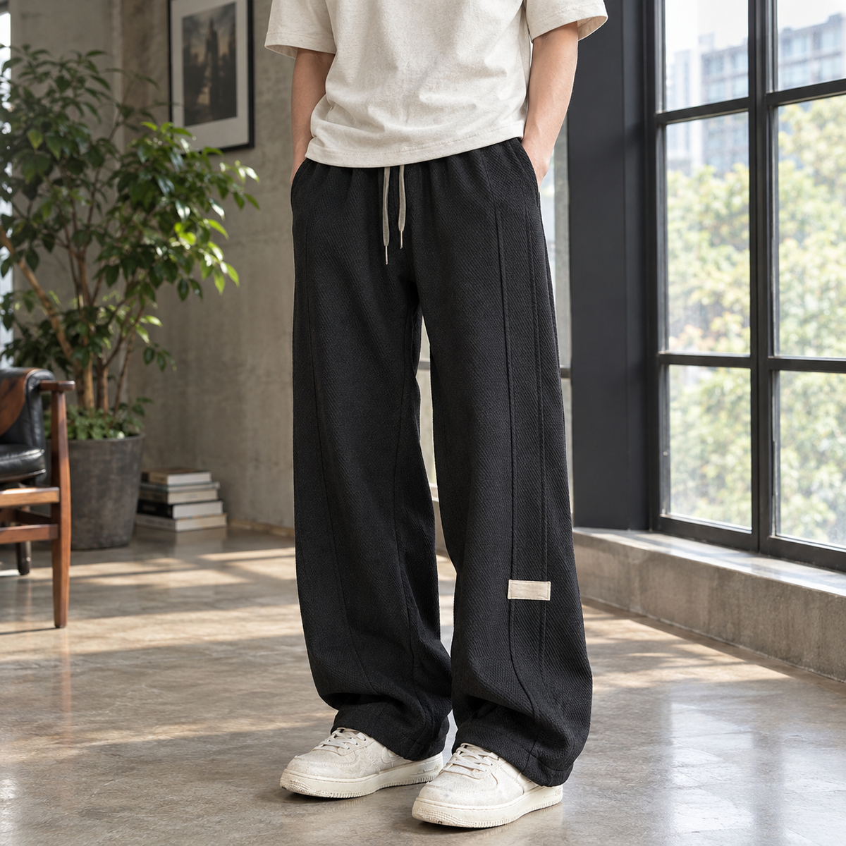 Weite Hose Aus Baumwollmix Mit Kordelzug