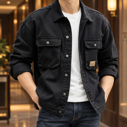 Utility Jacke Aus Denim Mit Vier Taschen