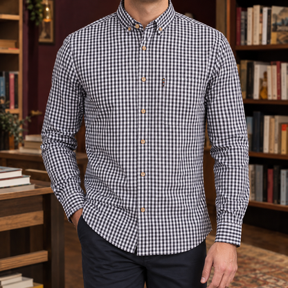 Herrenhemd im Gingham-Karo in Slim Fit, Vorderansicht