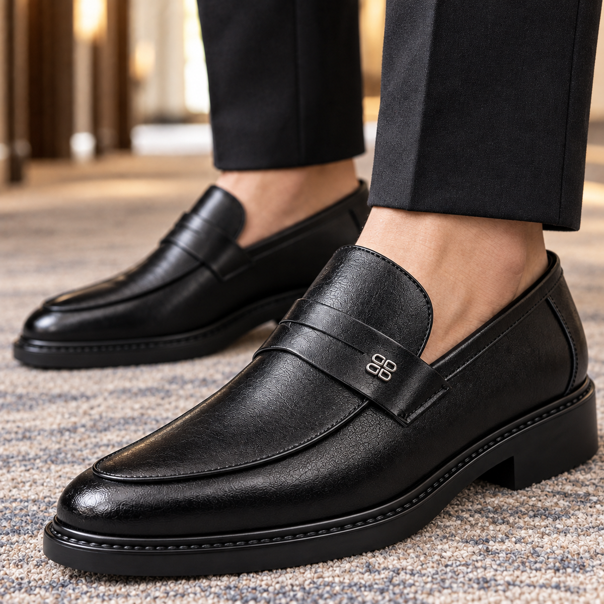 Lederloafer für Herren mit klassischer Form und Slip-on-Einstieg