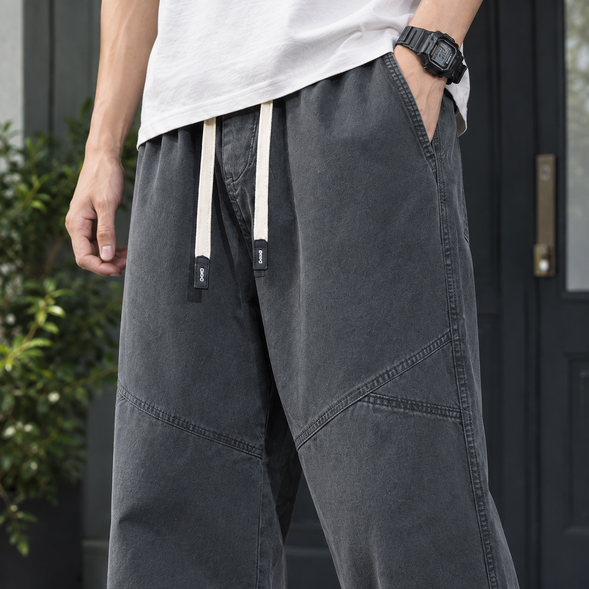 Bequeme Herren-Baumwollhose mit lockerem Schnitt