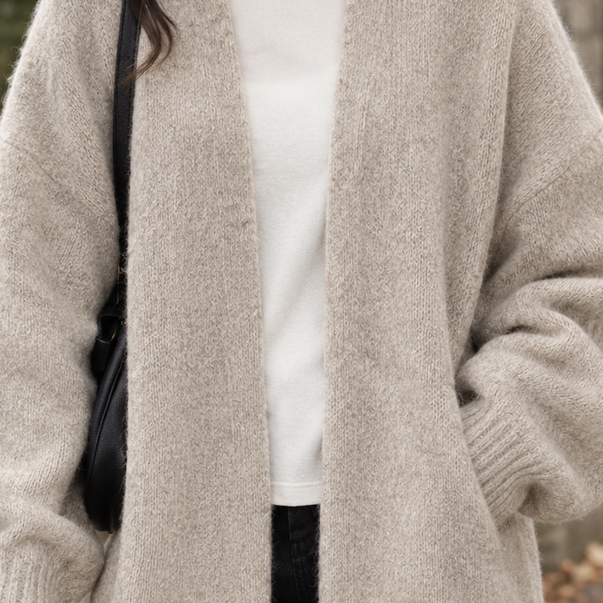 Damen-Strickcardigan mit offenem Vorderteil und lockerem Schnitt