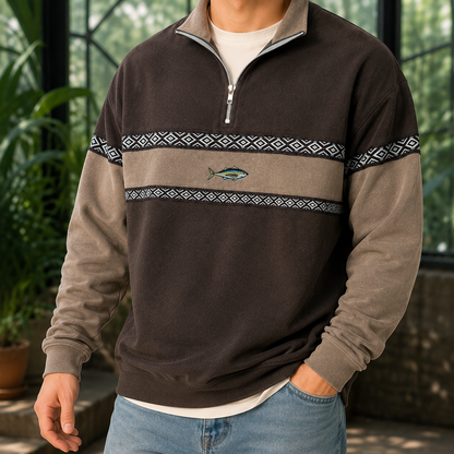 Strickpullover Mit Viertelreissverschluss Und Stehkragen