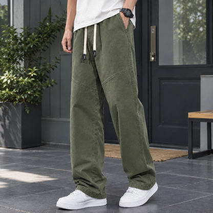 Relaxed Baumwollhose Mit Kordelbund