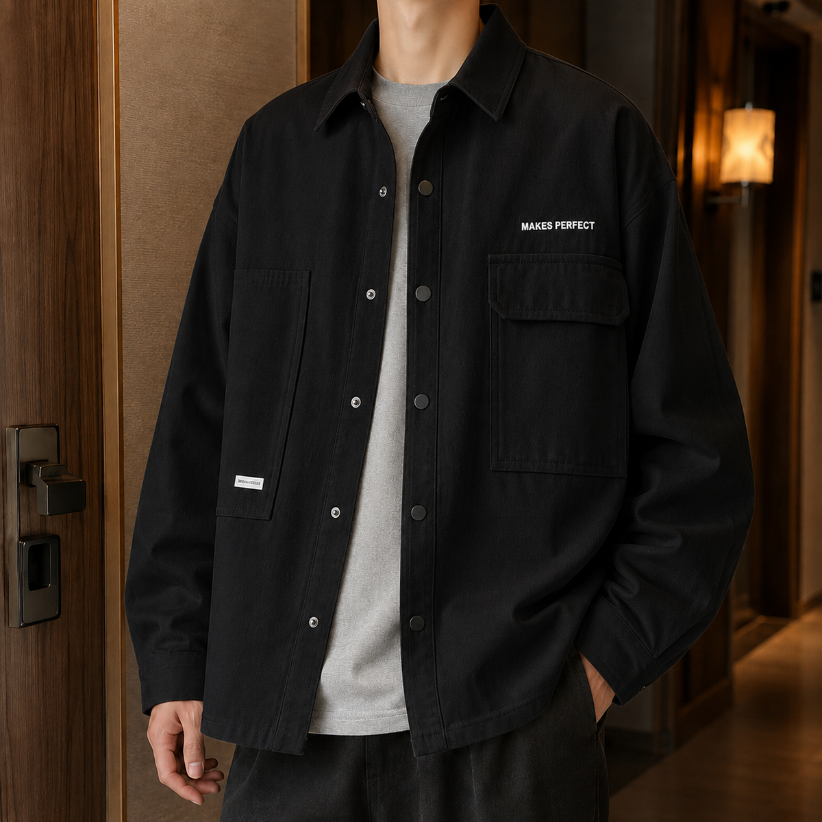 Utilityjacke Aus Baumwollmix Mit Asymmetrischen Taschen
