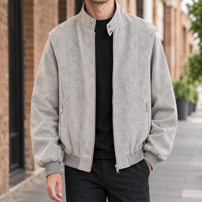 Jacke Mit Stehkragen Aus Weichem Mischgewebe