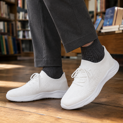 Strick Sneakers Mit Schnürung Und Flacher Sohle