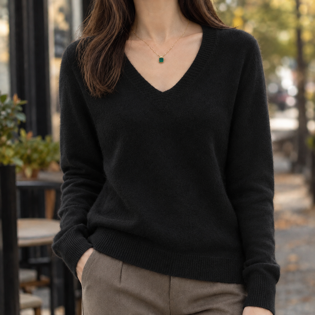Damen Feinstrickpullover Mit V Ausschnitt