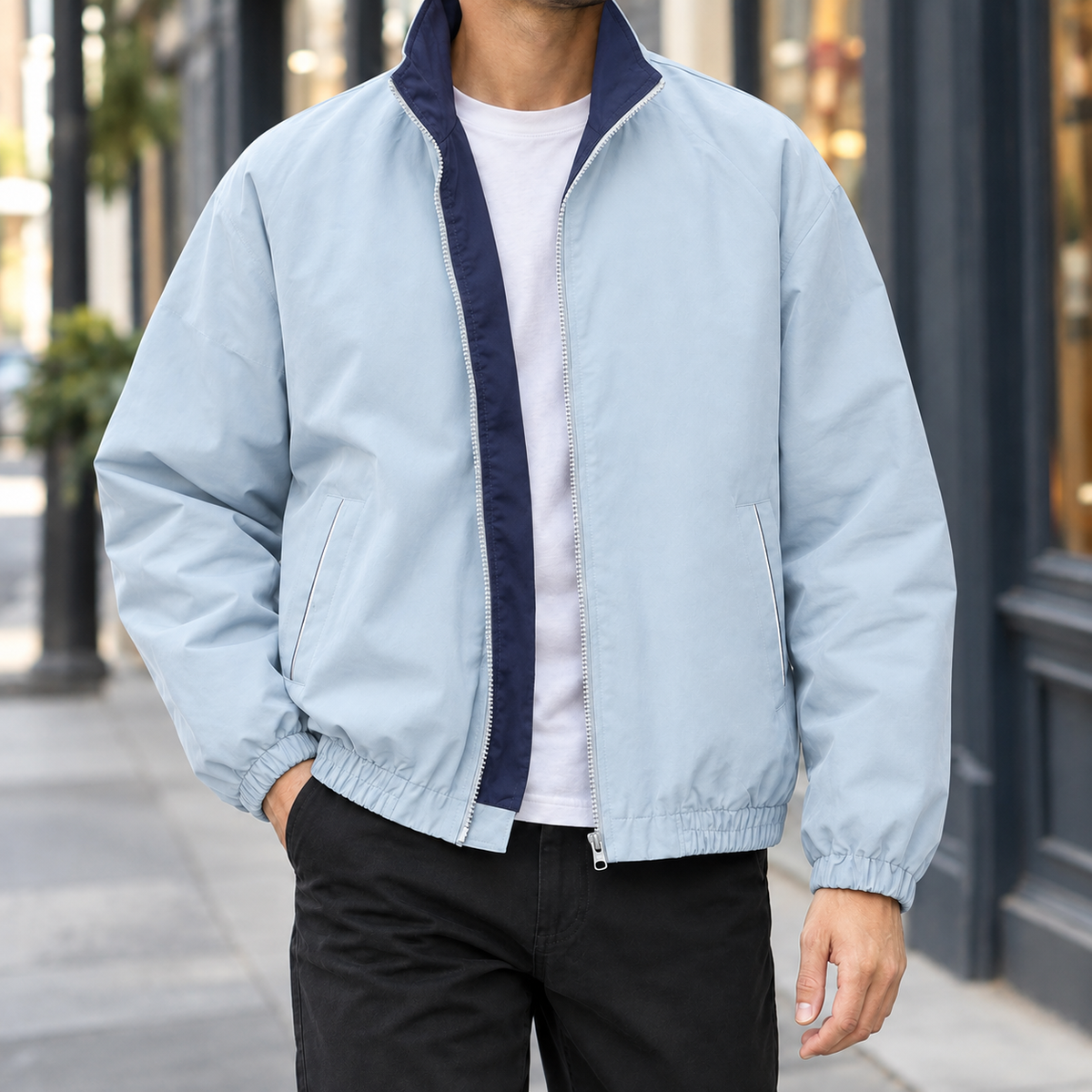 Kontrastjacke Mit Lockerer Passform