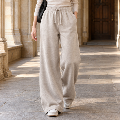 Damen Wide Leg Hose Mit Hohem Bund