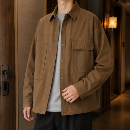 Utilityjacke Aus Baumwollmix Mit Asymmetrischen Taschen