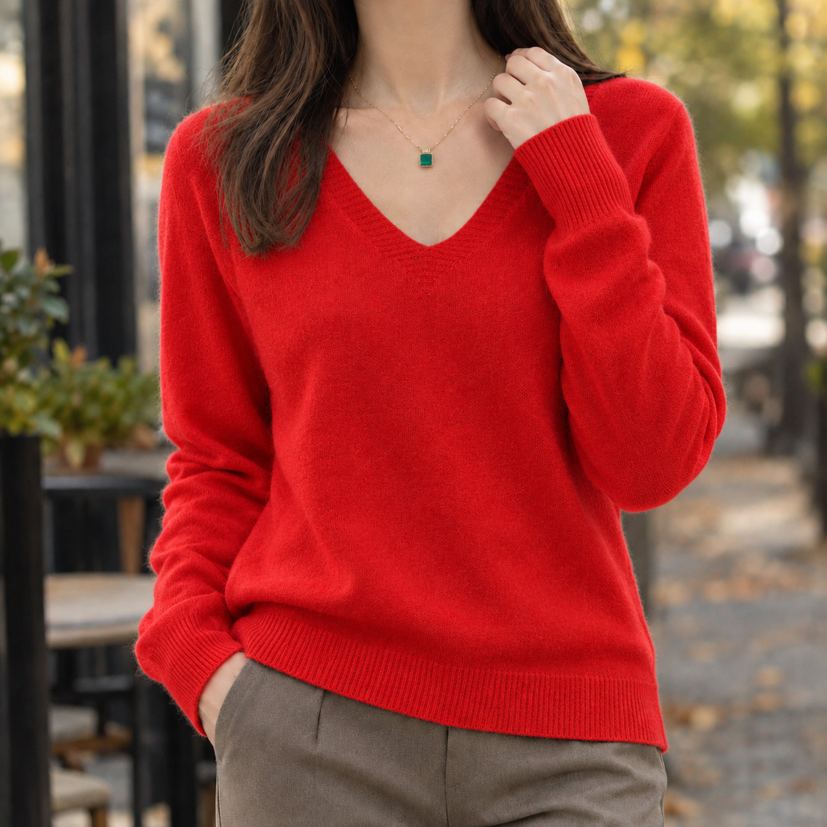 Damen Feinstrickpullover Mit V Ausschnitt
