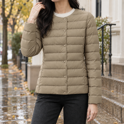 Gesteppte Daunenjacke Mit Schmalem Schnitt