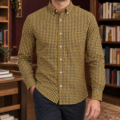 Herrenhemd Im Gingham Karo Slim Fit