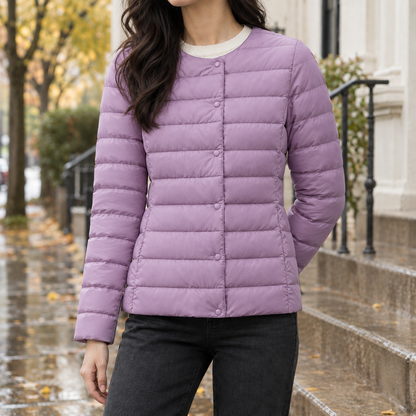 Gesteppte Daunenjacke Mit Schmalem Schnitt