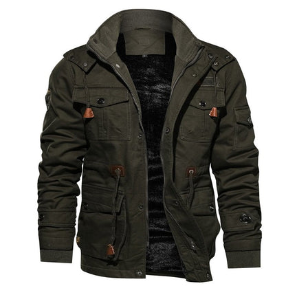 Herren Jacke Mit Abnehmbarer Kapuze Und Mehreren Taschen
