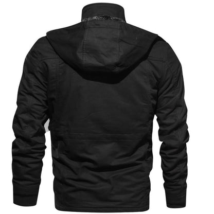 Herren Jacke Mit Abnehmbarer Kapuze Und Mehreren Taschen