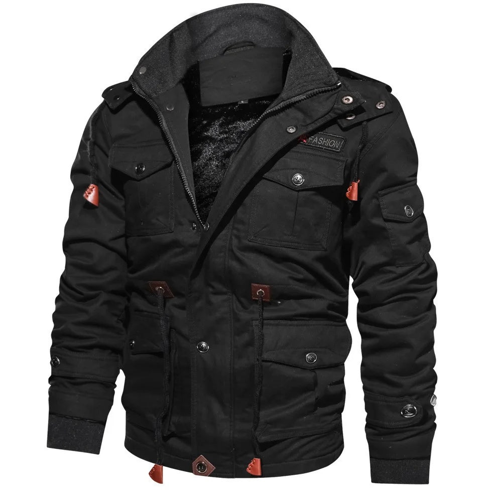 Herren Jacke Mit Abnehmbarer Kapuze Und Mehreren Taschen