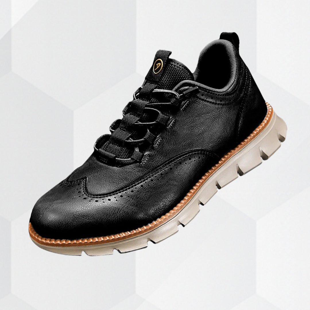 Herren-Oxford-Schnürschuhe, Flexible Sohle, Memory-Schaum-Innensohle, Lederoptik