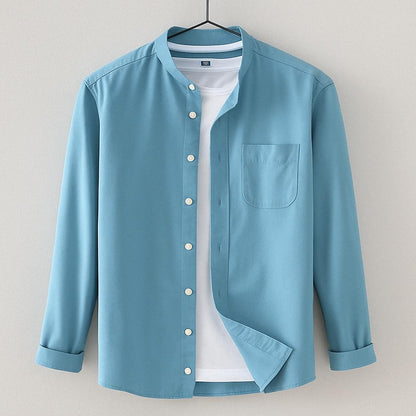 Herren Hemd Angepasste Passform Leicht Knopfleiste