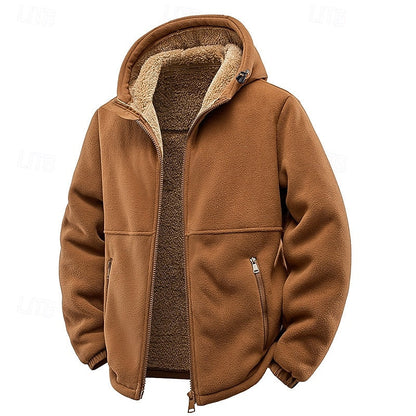 Gefütterte Kapuzenjacke Mit Reissverschluss