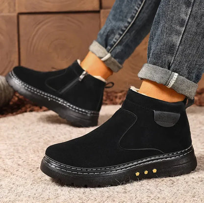 Men's Winter Boots with Fleece Lining, Padded Sole, and Non-Slip Outsole