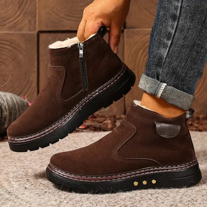 Men's Winter Boots with Fleece Lining, Padded Sole, and Non-Slip Outsole