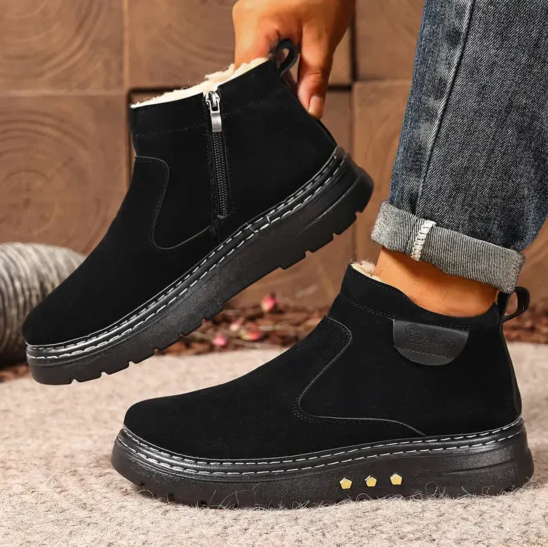 Men's Winter Boots with Fleece Lining, Padded Sole, and Non-Slip Outsole