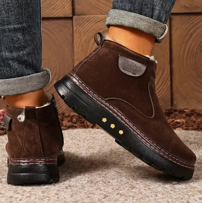 Men's Winter Boots with Fleece Lining, Padded Sole, and Non-Slip Outsole