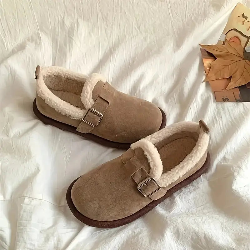 Women's Winter Slip-On Shoes With Plush Lining And Orthopedic Support