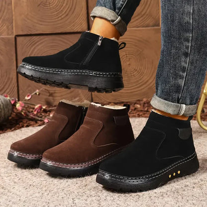Men's Winter Boots with Fleece Lining, Padded Sole, and Non-Slip Outsole