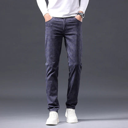 Herren Karierte Hose – Slim Fit mit Reißverschluss
